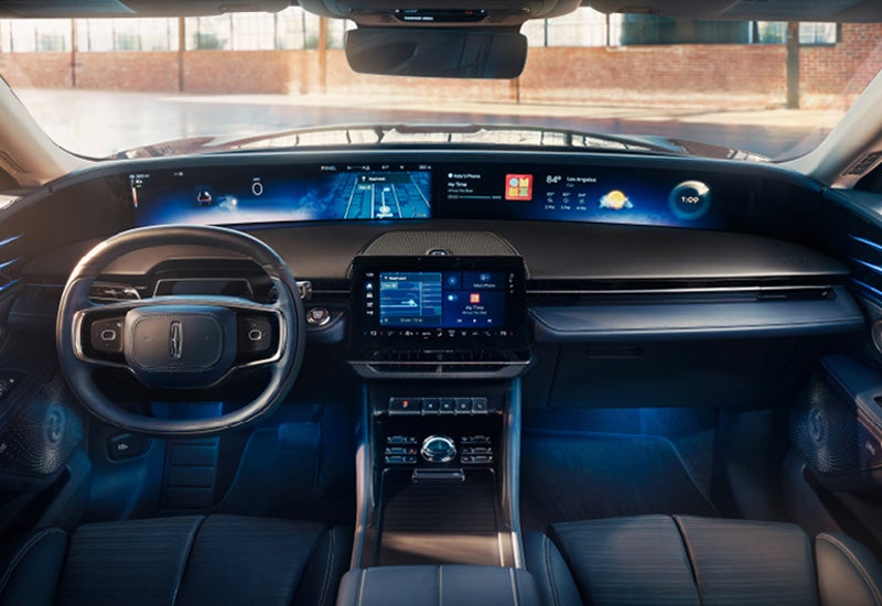 A large panoramic display is shown on the dashboard of a 2024 Lincoln Nautilus® SUV | Bill Knight Lincoln in Tulsa OK