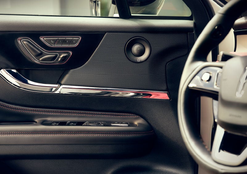 An audio speaker is shown in the driver's side door of a 2024 Lincoln Corsair® SUV. | Bill Knight Lincoln in Tulsa OK