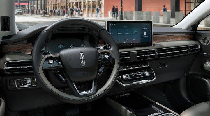 The center display of the 2026 Lincoln Corsair® SUV is showcased with its SYNC® 4 capabilities highlighted. | Bill Knight Lincoln in Tulsa OK