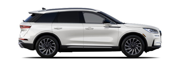 The passenger side of a Lincoln Corsair® SUV is shown in Pristine White. | Bill Knight Lincoln in Tulsa OK