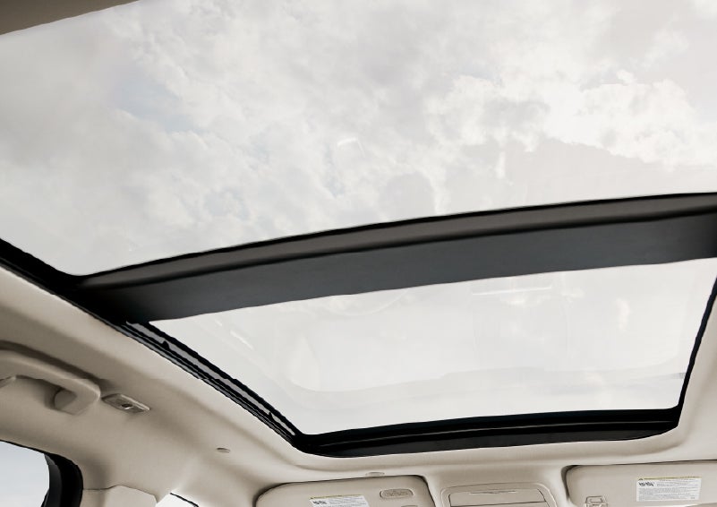 The available panoramic Vista Roof® is shown from inside a 2026 Lincoln Corsair® SUV | Bill Knight Lincoln in Tulsa OK