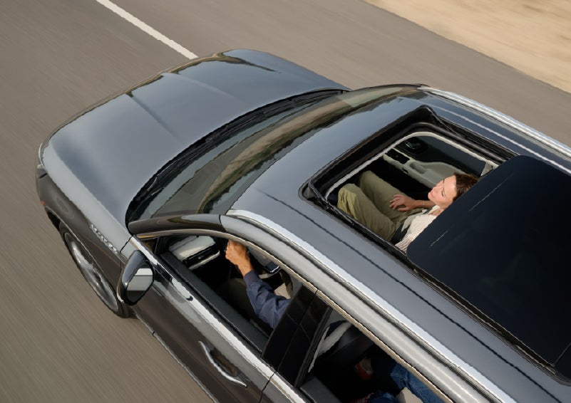 The available panoramic Vista Roof® of a 2027 Lincoln Aviator® SUV is open. | Bill Knight Lincoln in Tulsa OK