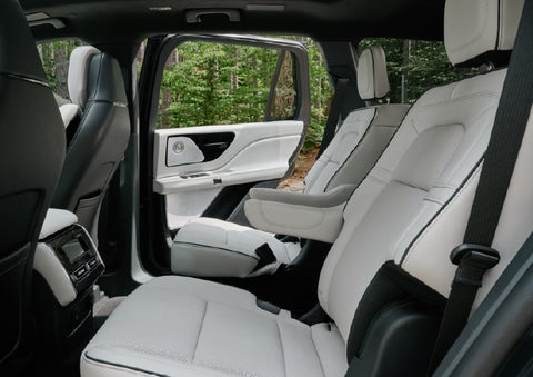 A side view of the second row with captain’s chairs in a 2027 Lincoln Aviator® Black Label™ SUV. | Bill Knight Lincoln in Tulsa OK